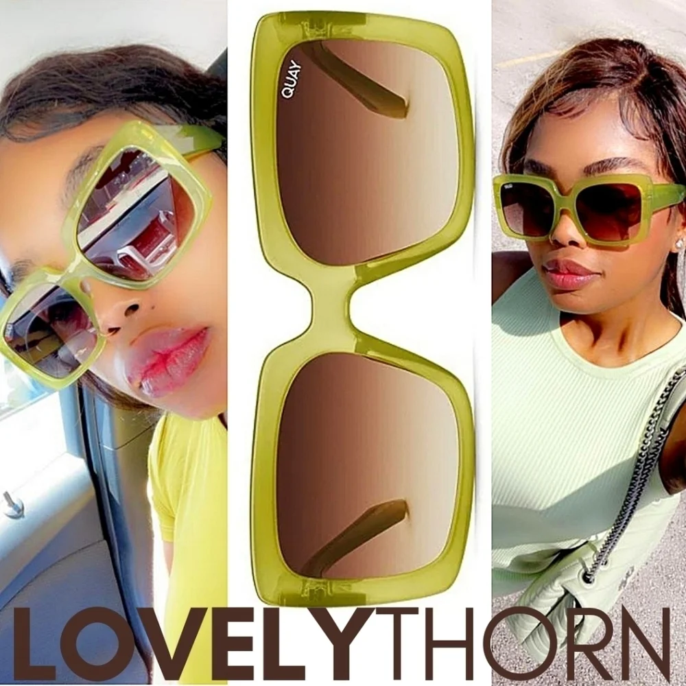 QUAY // ltd ed paris hilton premium-injection green frames brown fade lens